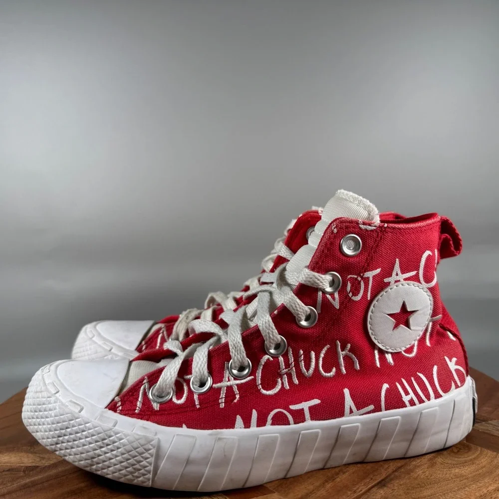 Converse‎ Unt1tl3d Not A Chuck Red White Kids High Top Sneakers 271965C Size 4Y